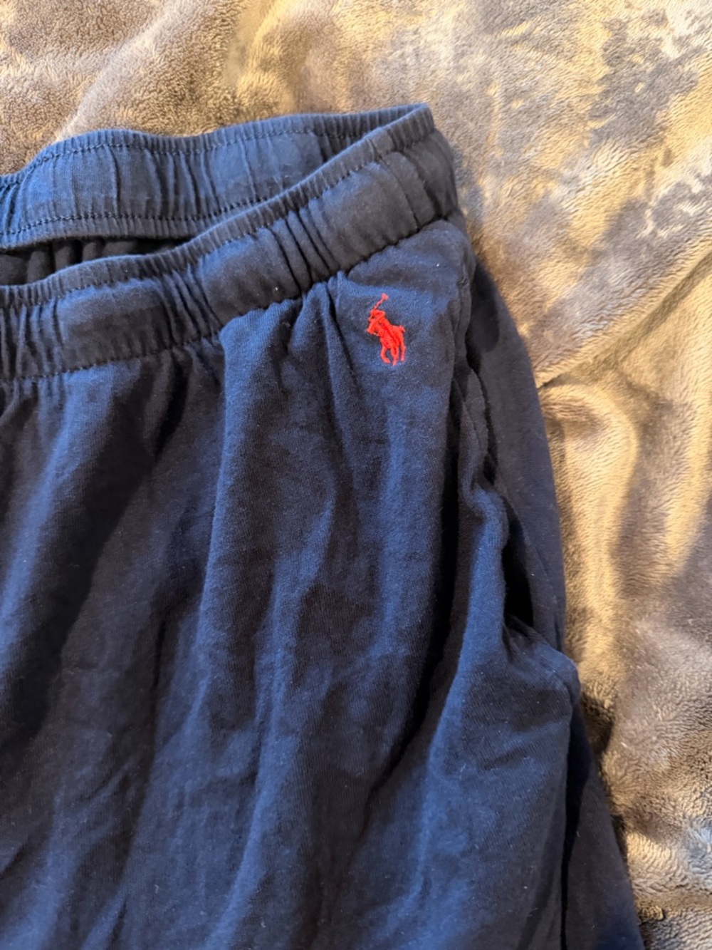 Ralph Lauren Navy Sweatpants with Red Pony Embroidery